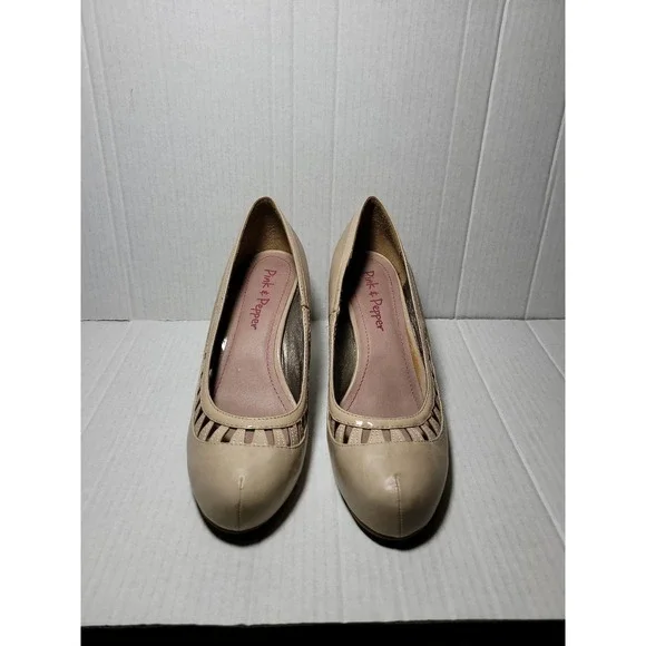 Pink Pepper Shoes Pink And Pepper Tan Heels Size Poshmark